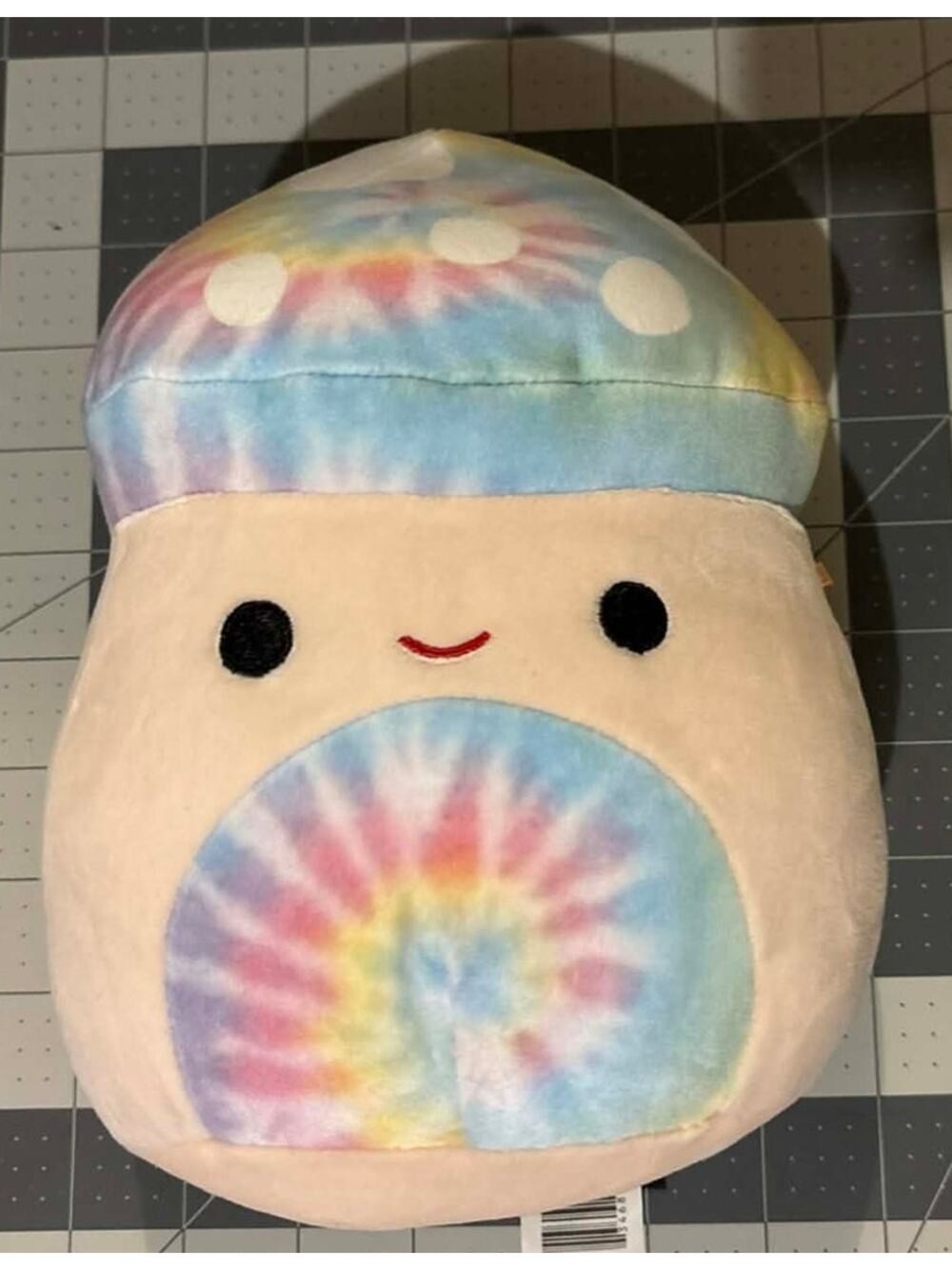 10 Inch Tie Dye Mushroom Plush Toy Kervena Collectible Soft Squishmallows