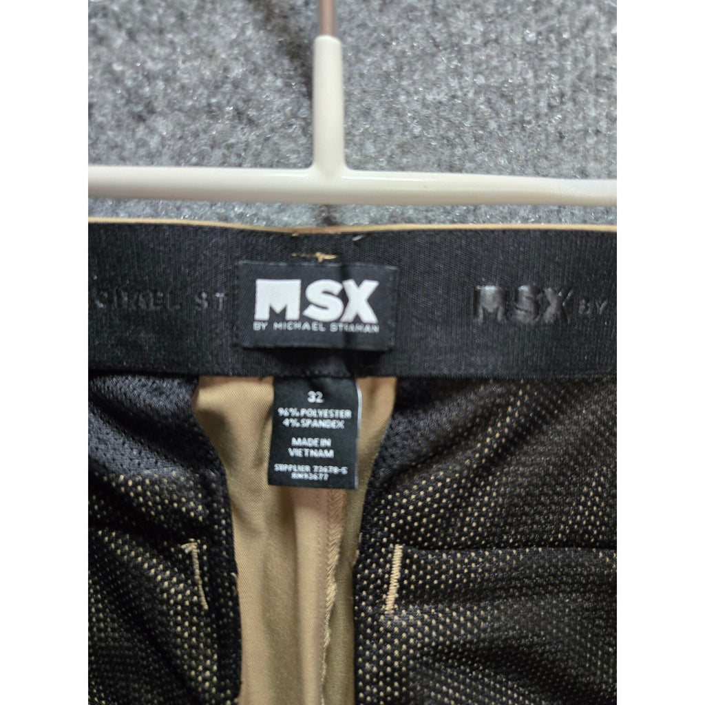 MSX by Michael Strahan Men's Khaki Polyester Spandex Shorts Size 32