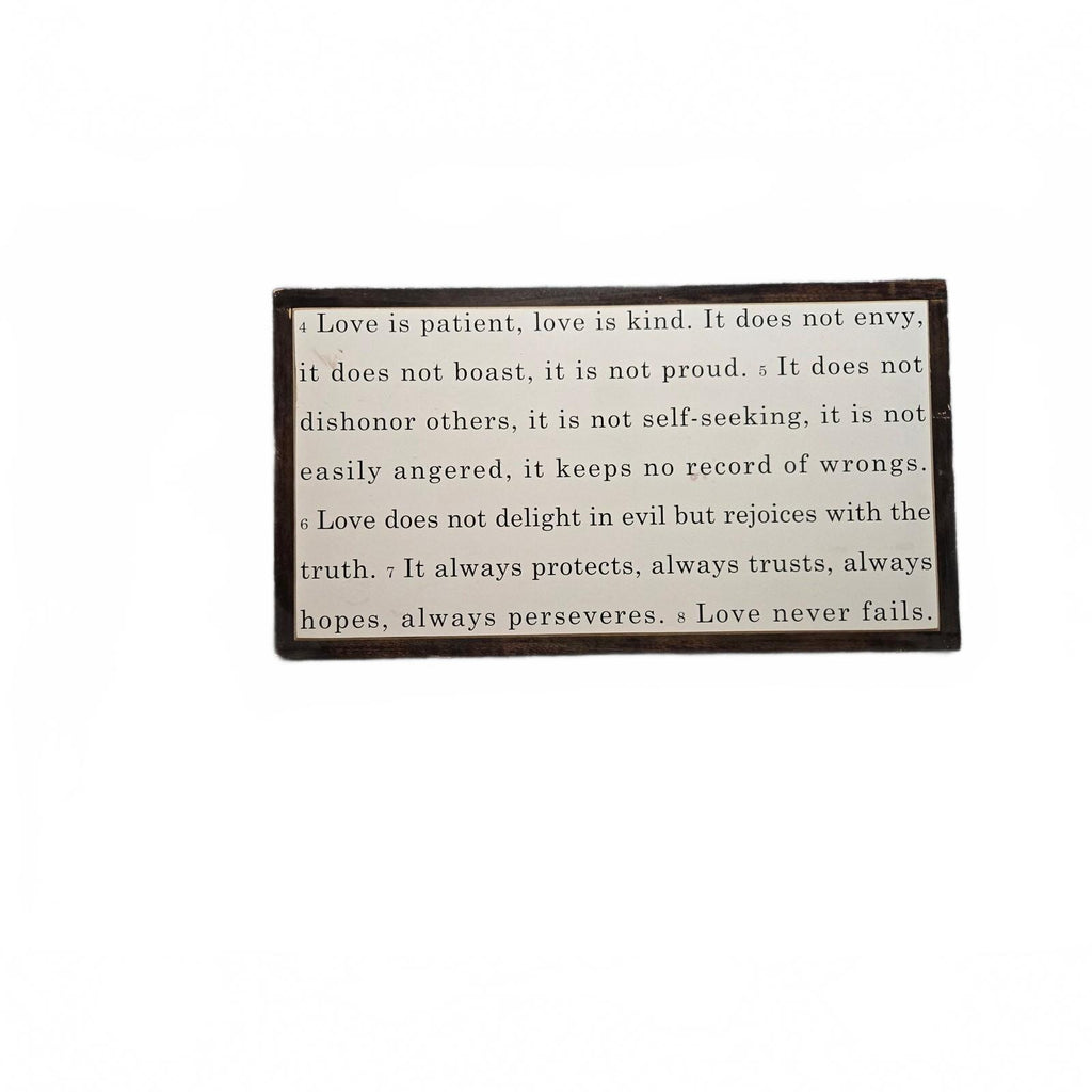 Farmhouse-Style 'Love is Patient, Love is Kind' Wood Sign for Kids' Room Decor,