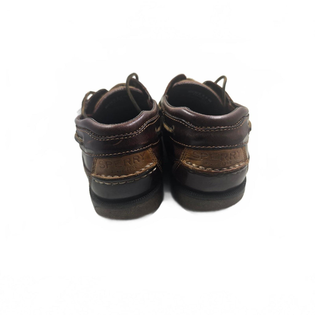 Sperry Men’s Brown Leather Boat Shoes Size 8.5 Wide Classic Moccasin Style