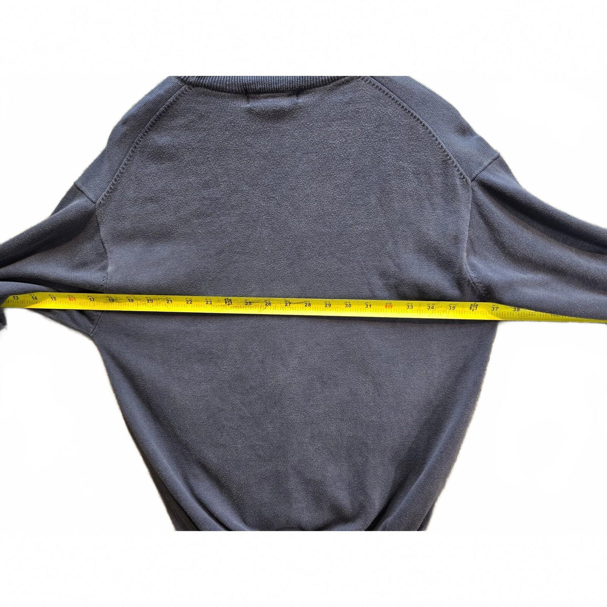 Baracuta Men's Silk Cotton Blend Ribbed Mock Neck Sweater Blue Size M