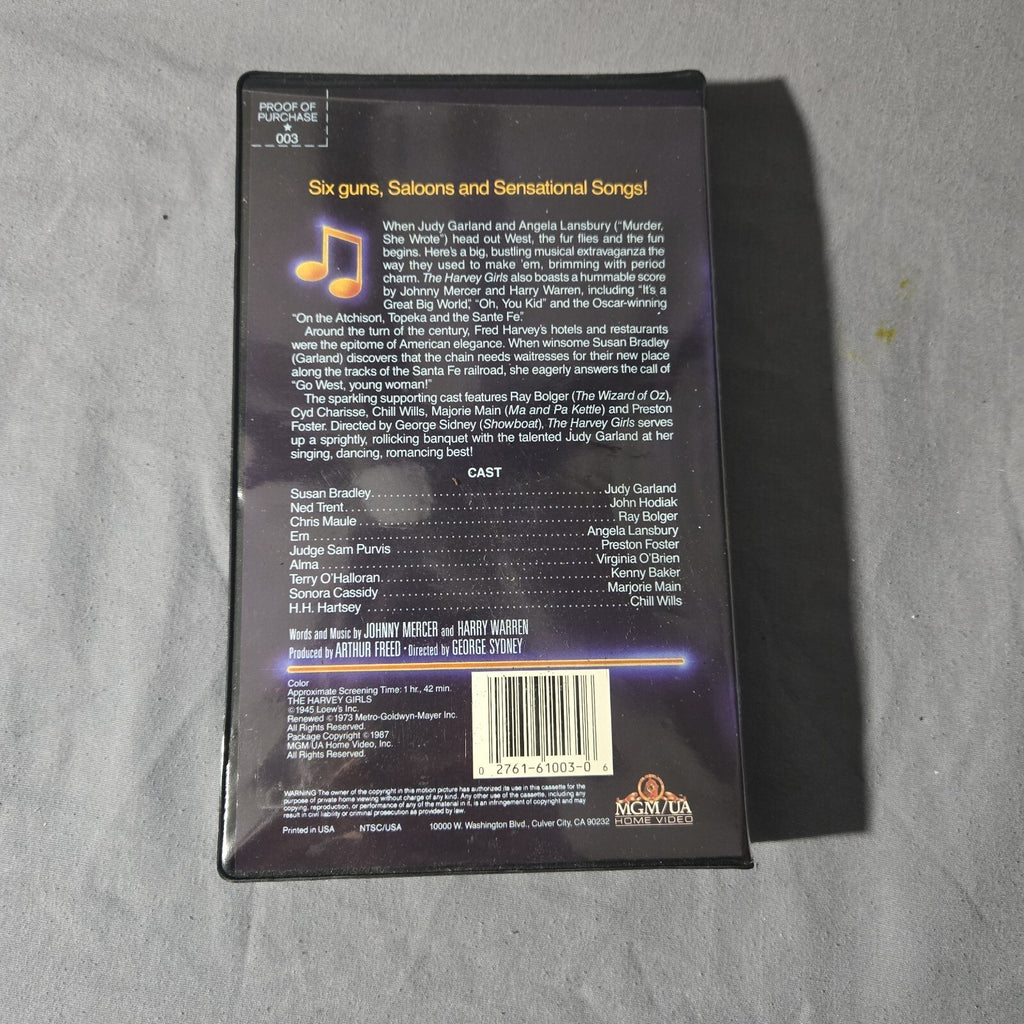 The Harvey Girls (VHS, 1987, MGM/UA) Judy Garland/John Hodiak/Ray Bolger