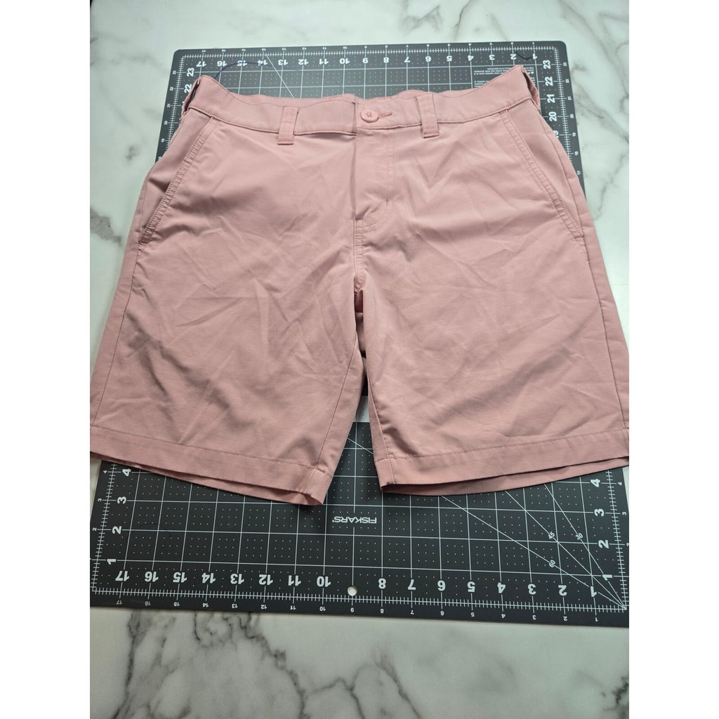 Travis Mathew Men's 30 Tech Chino Golf Shorts Pink rose Stretch Eco Performance