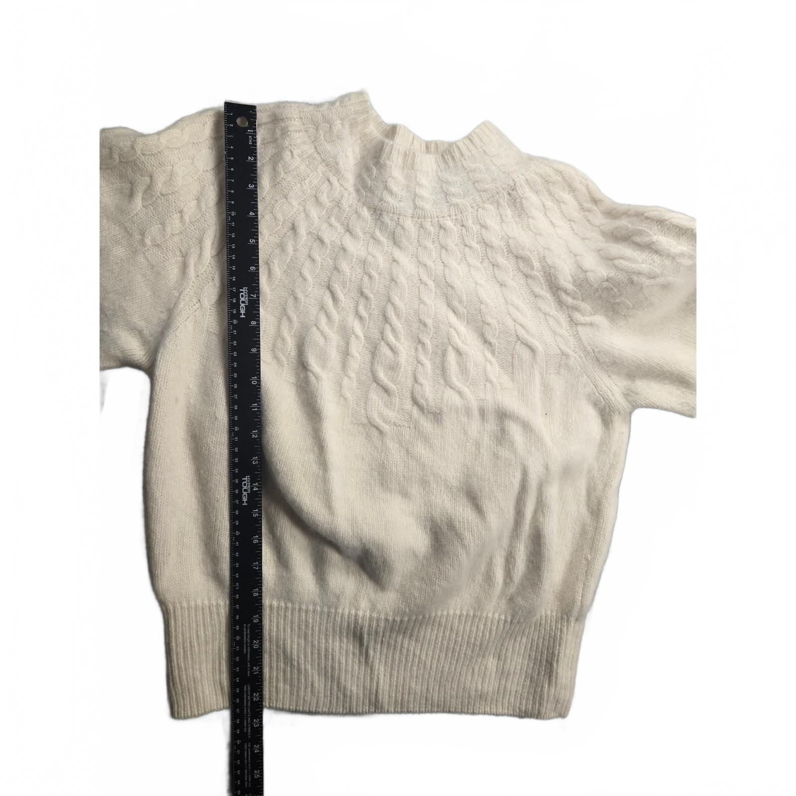 Jeanne Pierre Ivory Cable Knit Cotton Sweater, Size Large, Very Good Condition