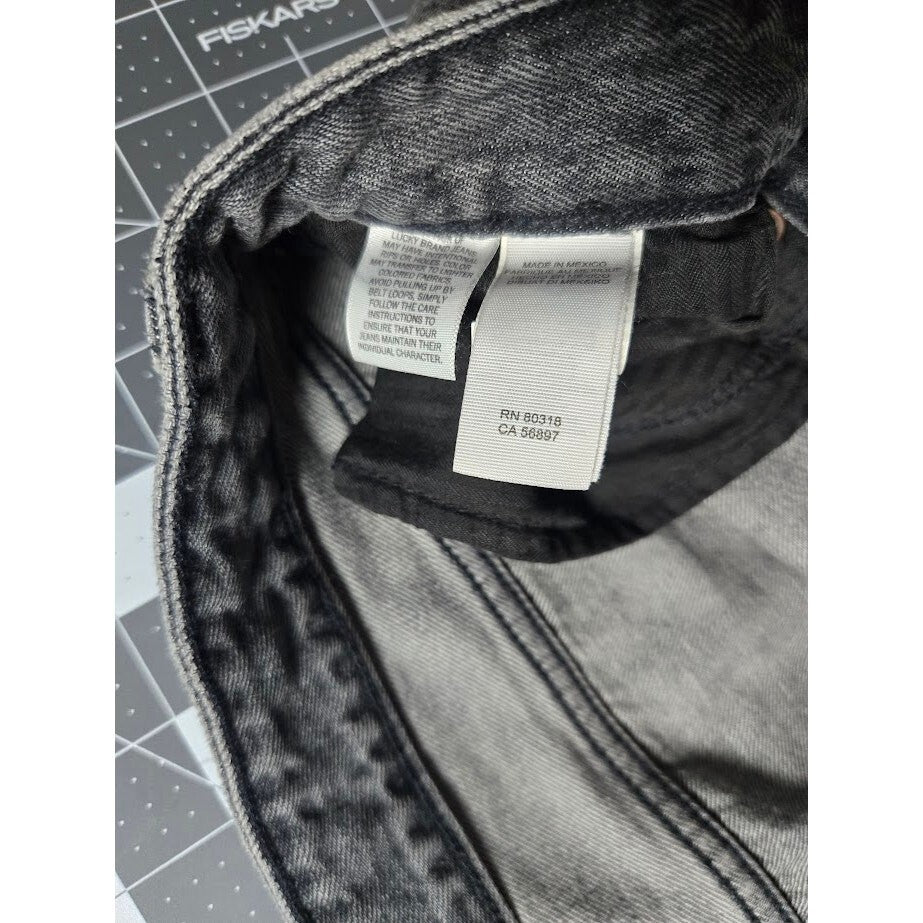 Lucky Brand Black Distressed Denim  Jeans Size 16/33 Ripped Distressed Faded