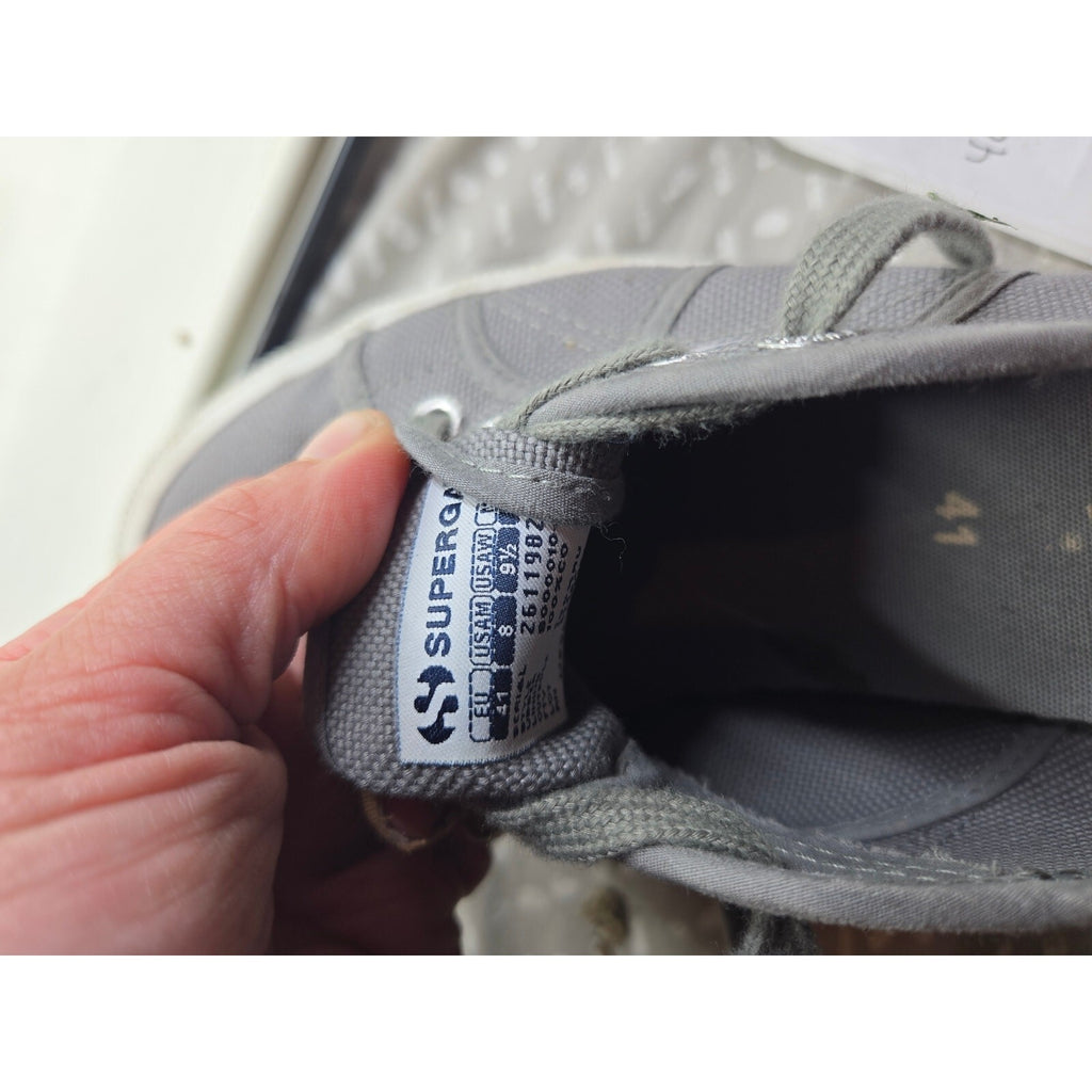 Superga 2750 Cotu Classic Gray Canvas Sneakers Women's US 8 EU 41 Good Condition