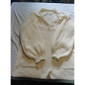 Cream Wool Collared Long Sleeve Button Playsuit Sweater Jumpsuit Romper