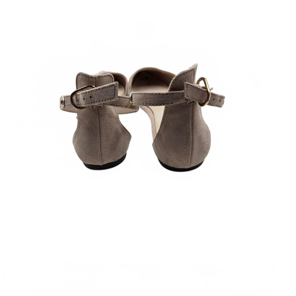 Forever 21 Faux Suede Pointed Toe D'Orsay Flats Beige Nude Gold Ankle Shoes 7.5
