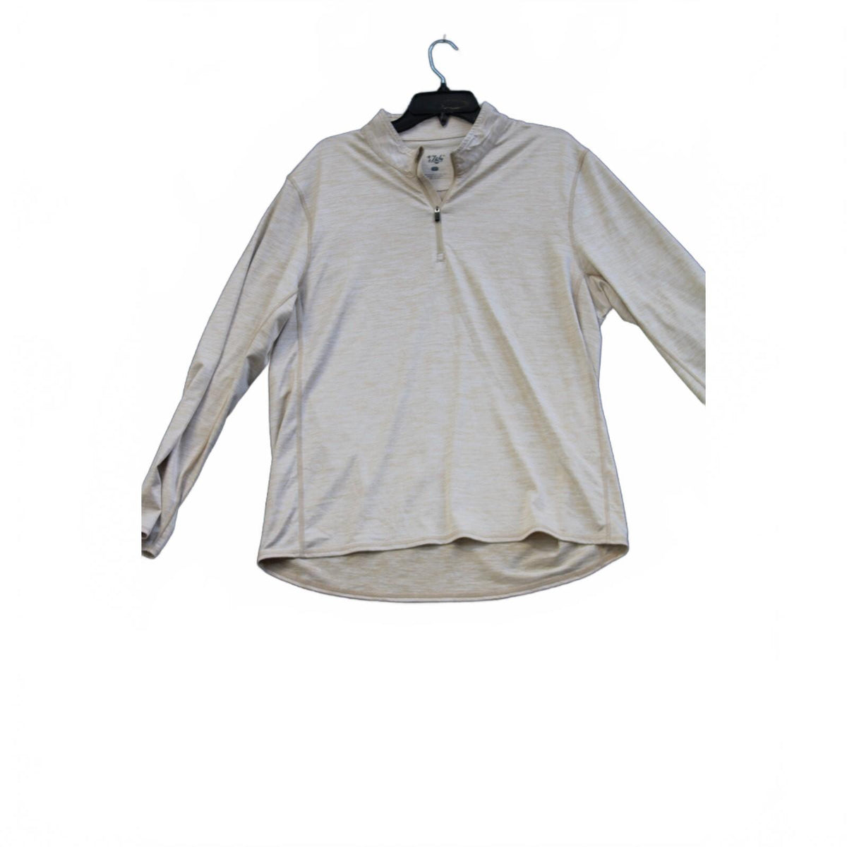 1764 Golf Men's Size L Tan Oatmeal Heathered Quarter Zip Performance Pullover
