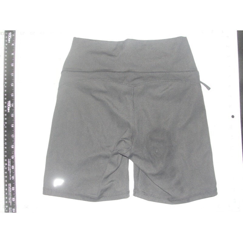 Black athletic shorts with a drawstring waistband and a relaxed fit. size small