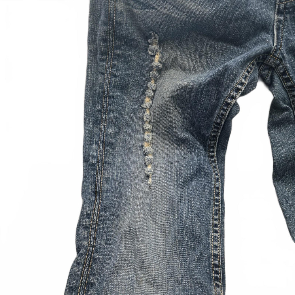 VIGOSS Straight Jeans Blue Denim Medium Wash Button 5-Pocket Women