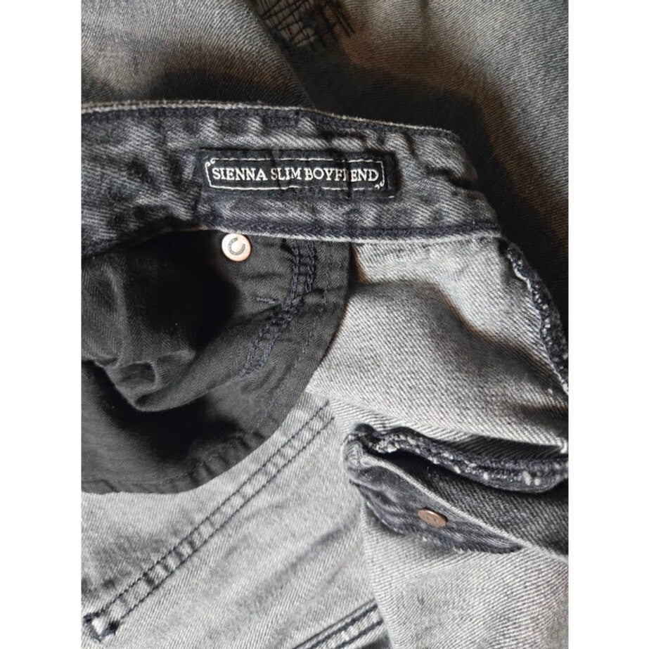 Lucky Brand Black Distressed Denim  Jeans Size 16/33 Ripped Distressed Faded