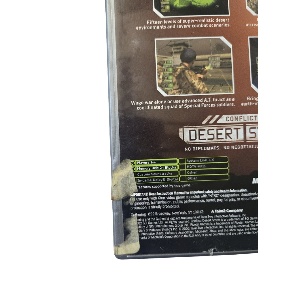 Conflict Desert Storm - Platinum Hits (Microsoft Xbox360, 2002) CIB! TESTED!!