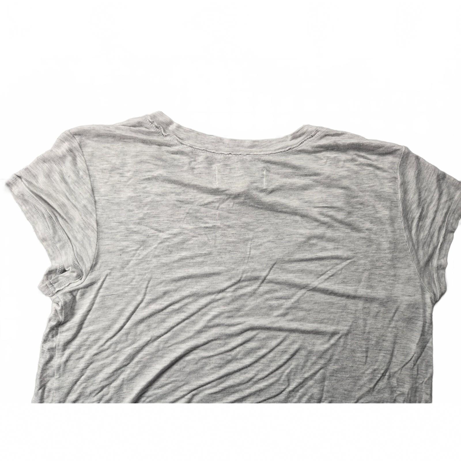 Nordstrom Rack Heather Gray Short Sleeve Knit Top, Size Small, Lightweight and V