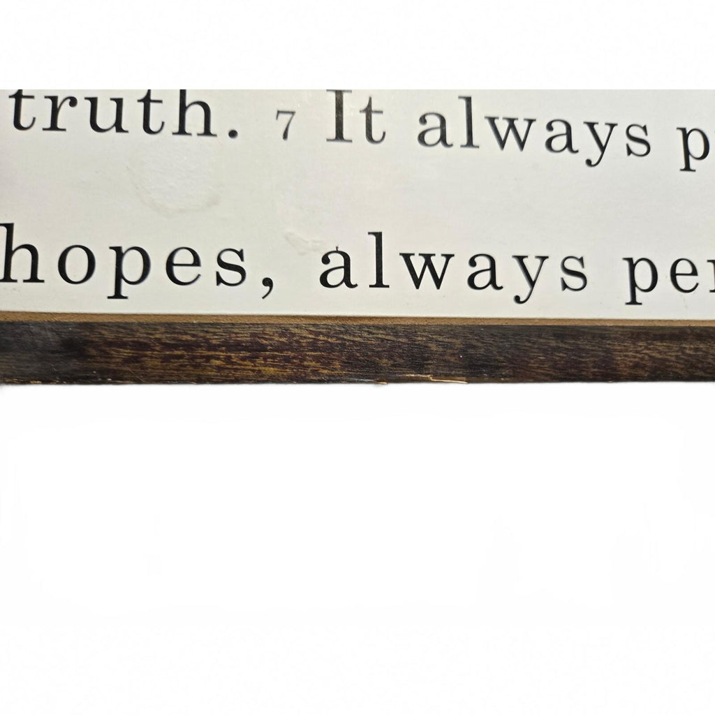Farmhouse-Style 'Love is Patient, Love is Kind' Wood Sign for Kids' Room Decor,