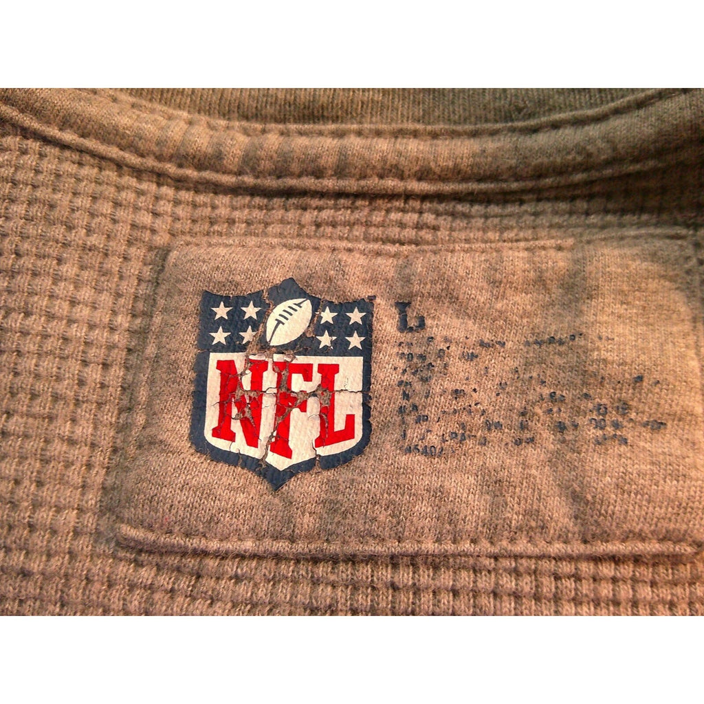 NFL New York Giants Gray Waffle-Knit Long Sleeve Shirt Size Large