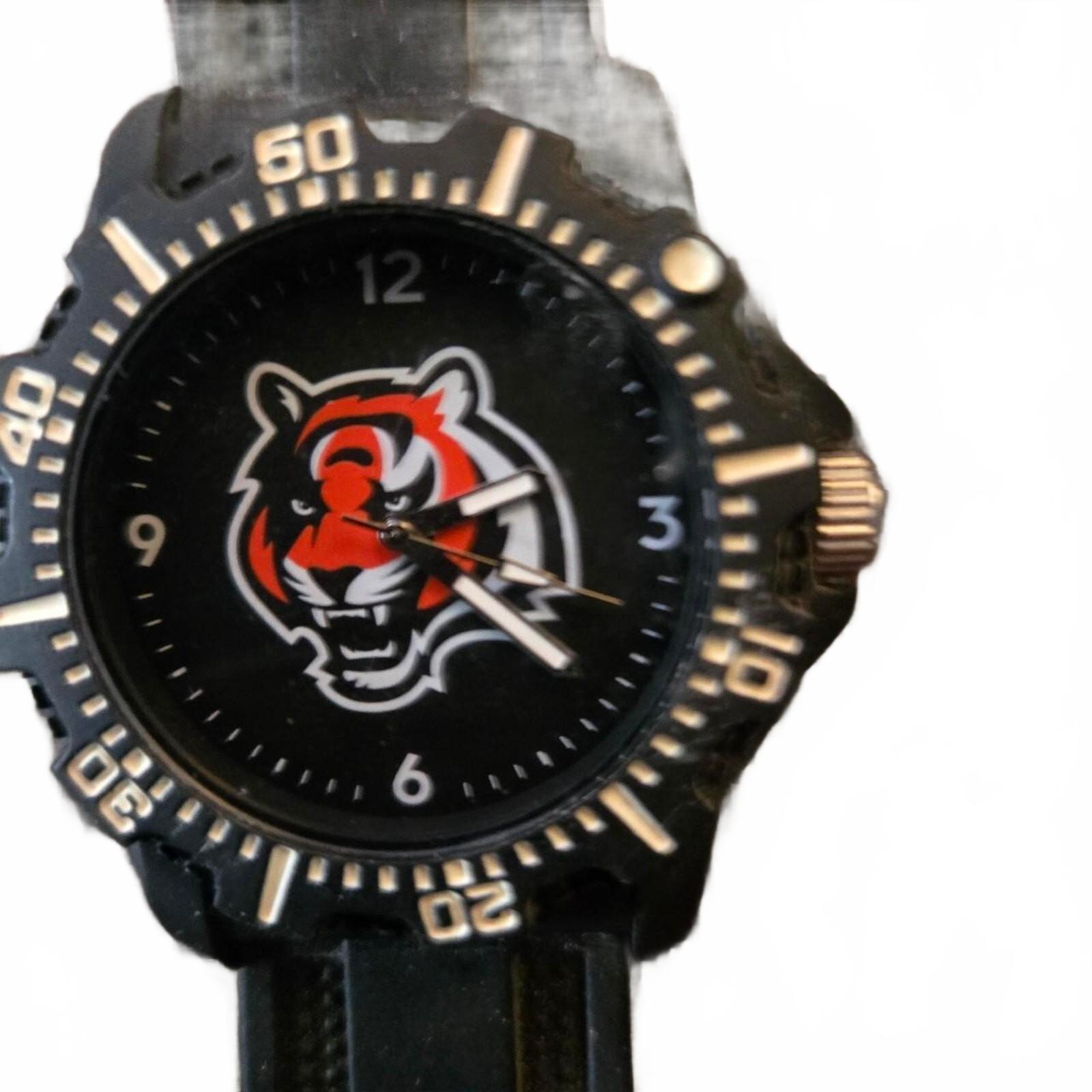NFL Cincinnati Bengals Black Women's Watch with Team Logo, Good Condition