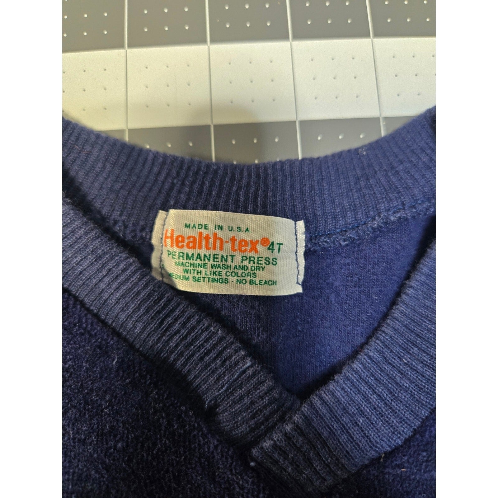 Vintage HealthTex Toddler Boys Dark blue pullover velvet sweater Top size 3T.