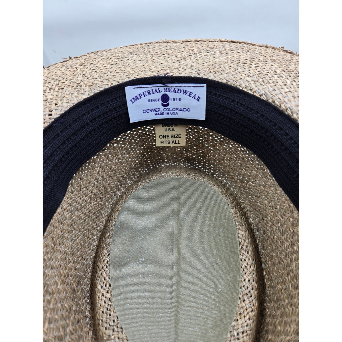 Vintage Imperial Headwear Made in USA Straw Sun Hat Wide Brim One Size