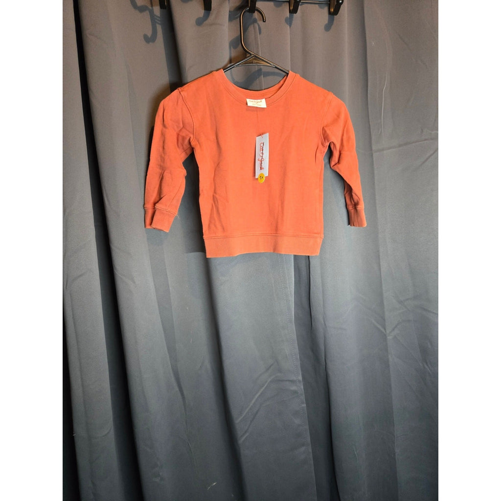 NWT Cat And Jack Boys Crew Neck Sweatshirt Rust orang 3T