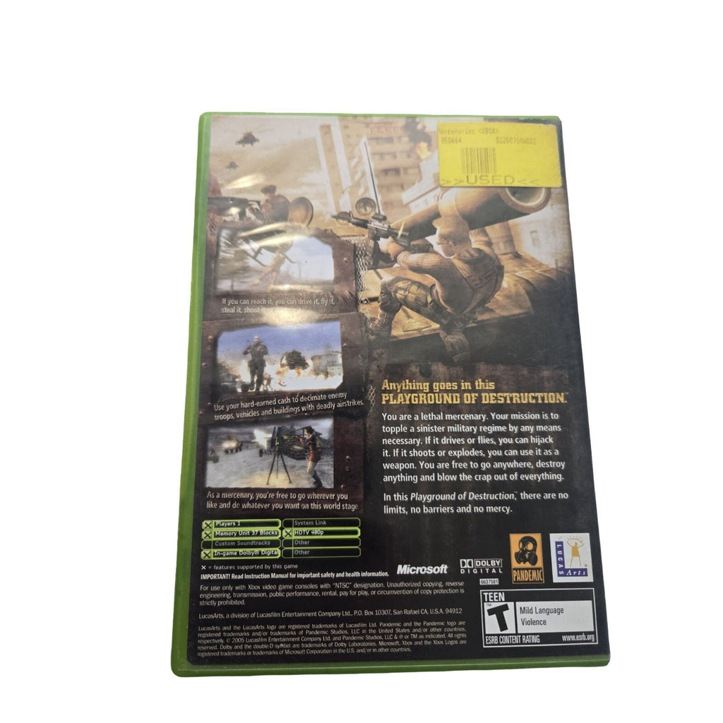 Mercenaries: Playground of Destruction Xbox Game with Manual - Fair Condition,