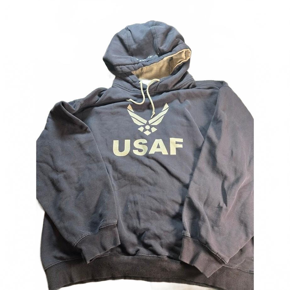 Vintage USAF Air Force Navy Blue Hoodie by Game Sportswear, Men's Large