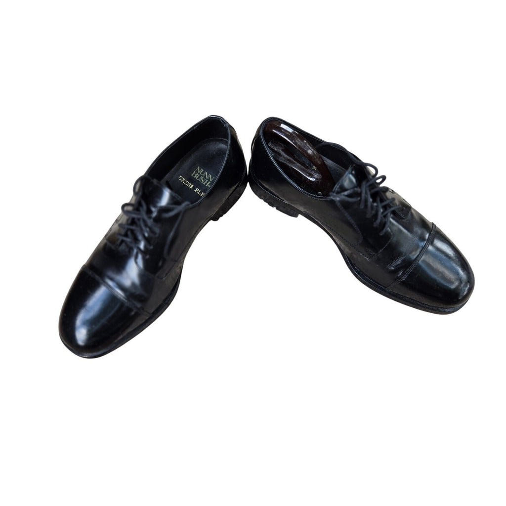 Nunn Bush Dressflex Men's Black Leather Cap Toe Oxford Dress Shoes Lace Up 9.5