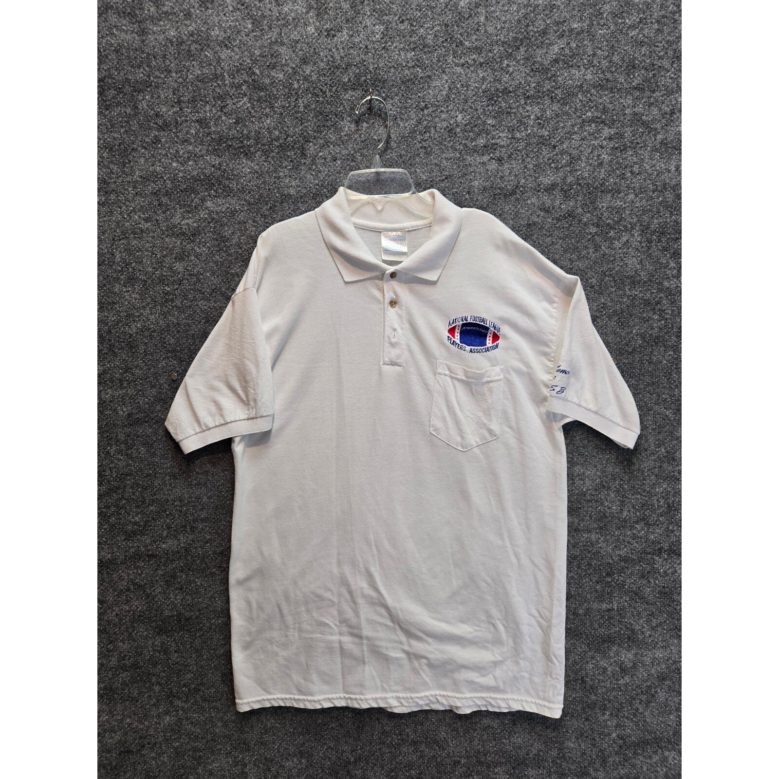 Vintage NFLPA National Football League Players Association White Pocket Polo L