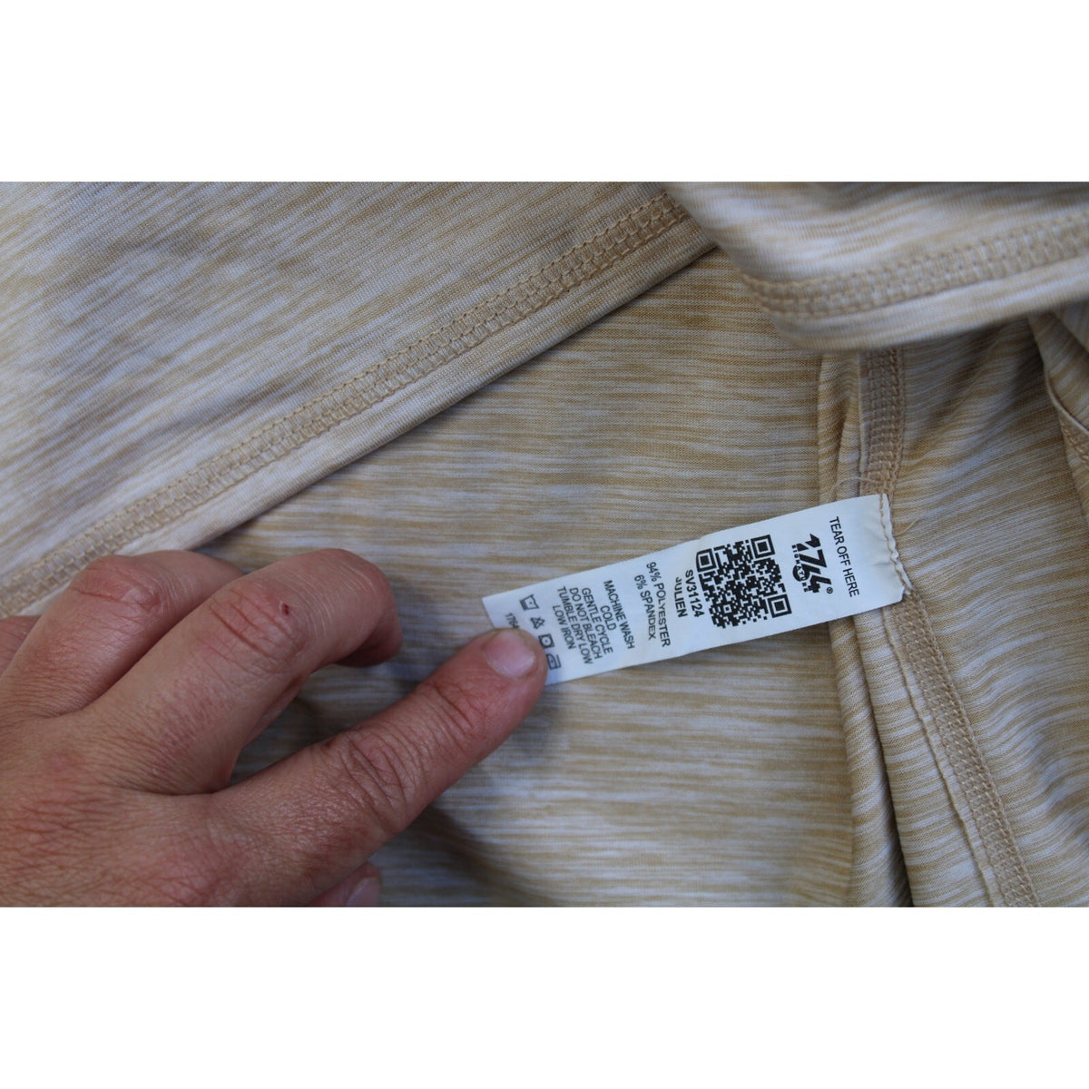 1764 Golf Men's Size L Tan Oatmeal Heathered Quarter Zip Performance Pullover