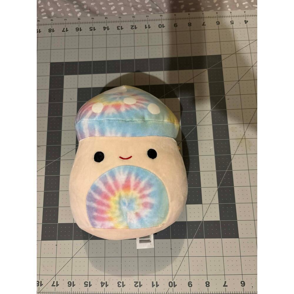 10 Inch Tie Dye Mushroom Plush Toy Kervena Collectible Soft Squishmallows