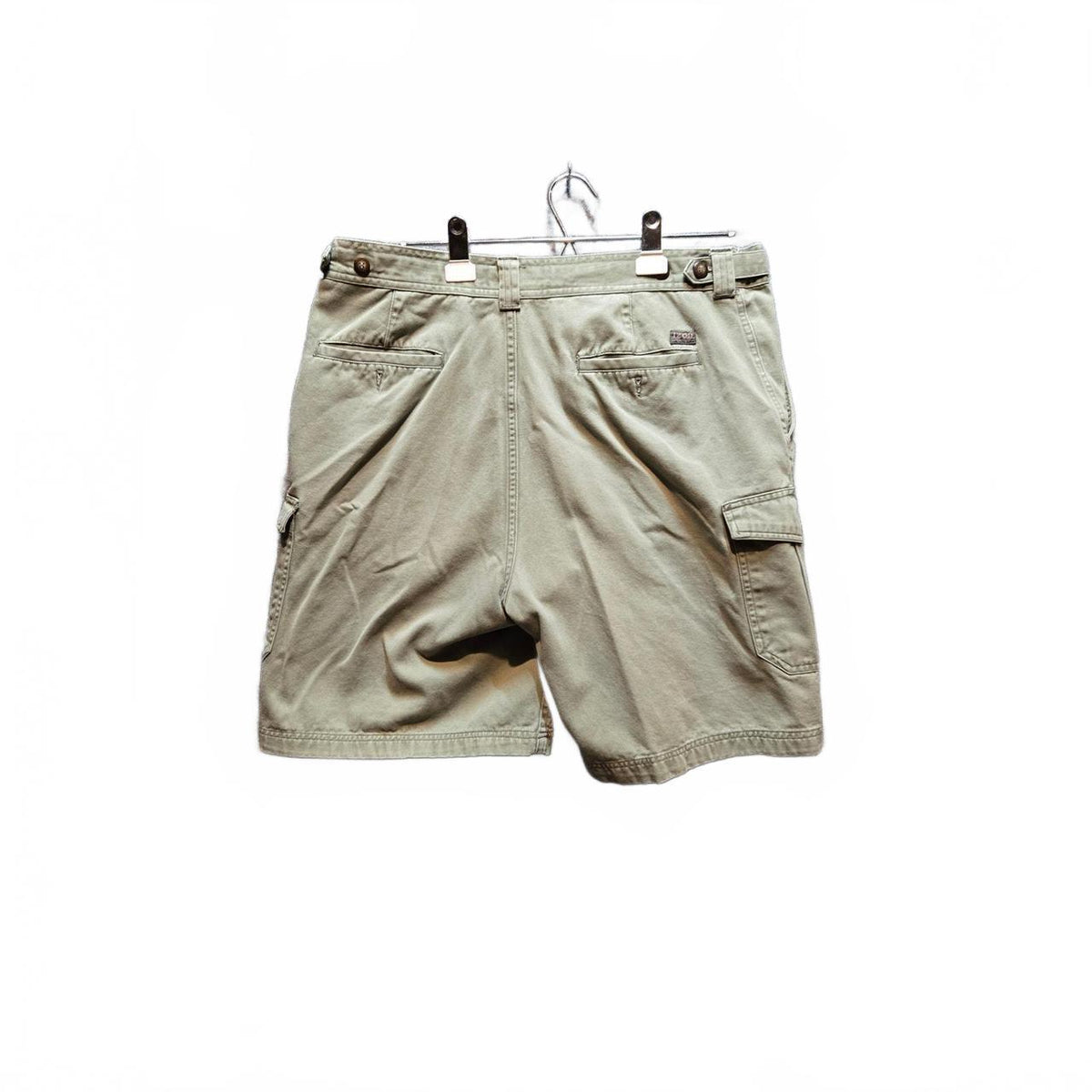 IZOD Men's Green Cargo Shorts Size 34 - Durable Cotton, Multiple Pockets