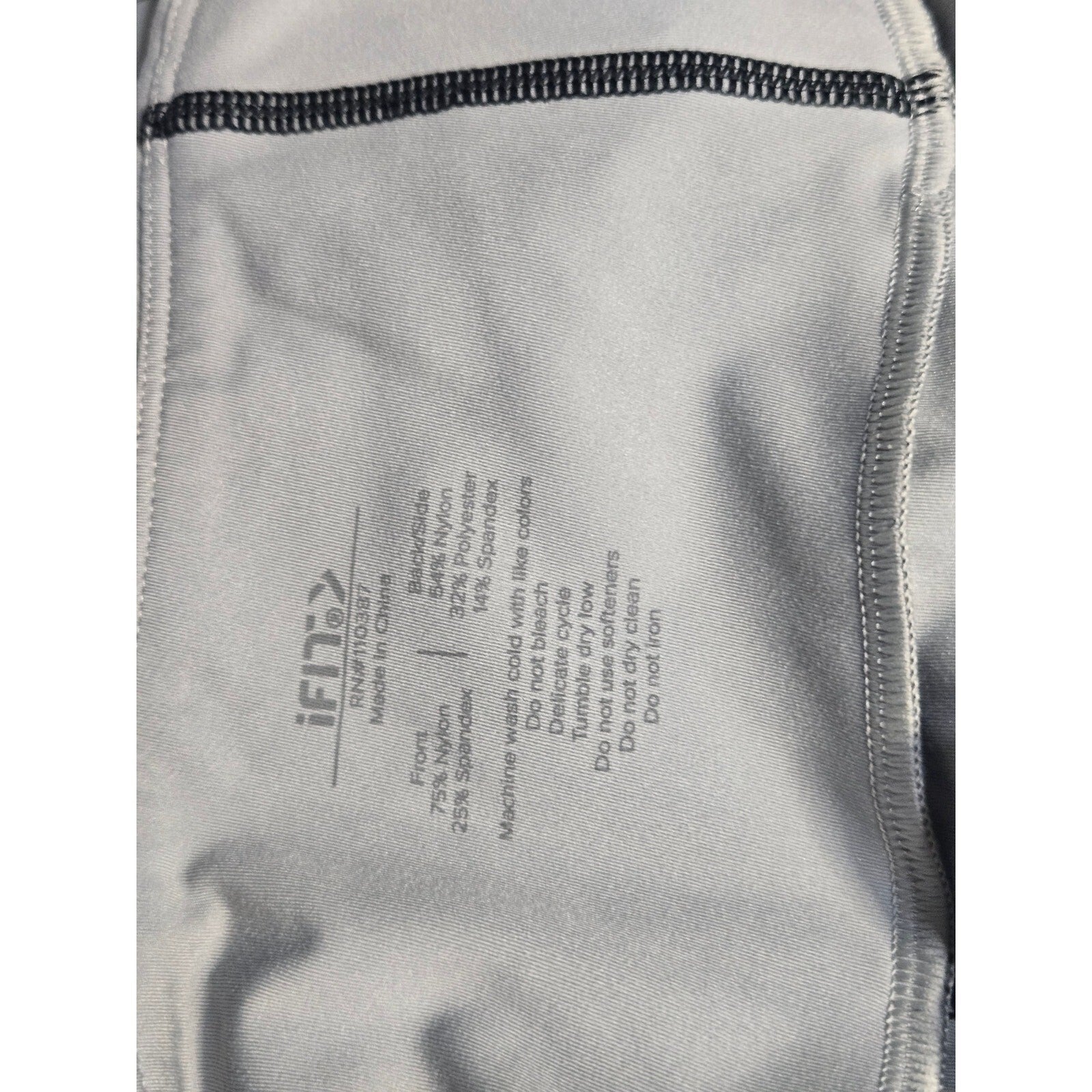 iFit Womens Gray Black ColorBlock HIGH-Waist Athletic Leggings Size XL