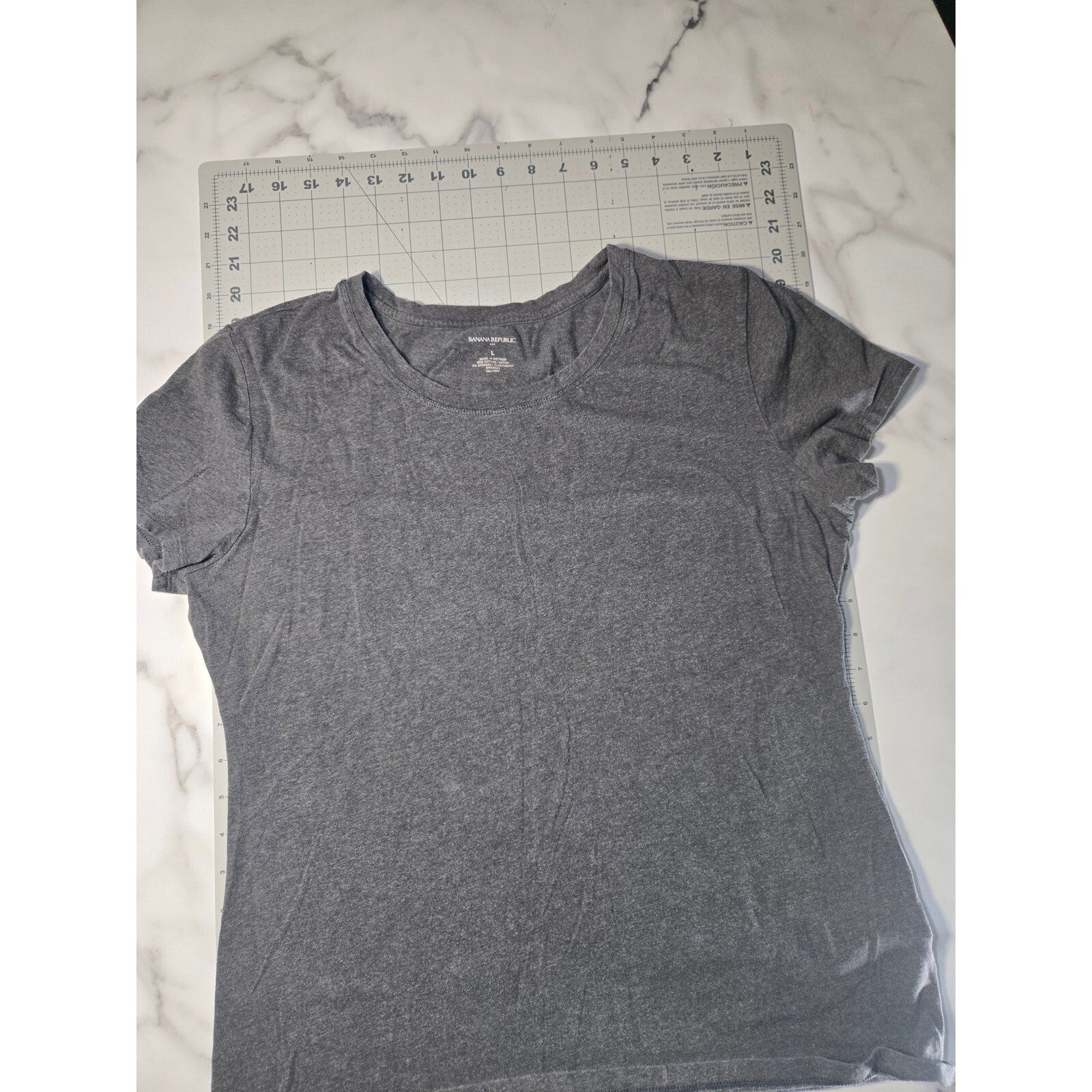 Banana Republic Men's Stretch T-shirt Large Charcoal Gray Cotton Spandex Blend