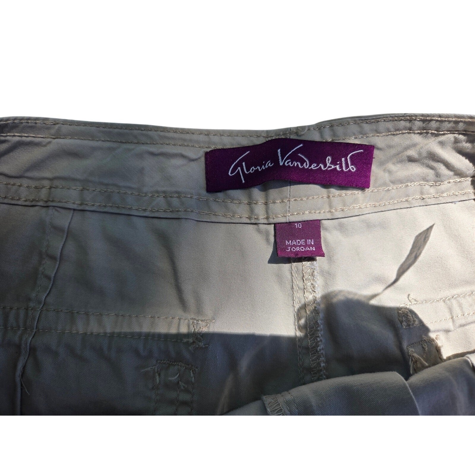 Gloria Vanderbilt Women's Beige Cargo Shorts, Relaxed Fit with Multiple Pockets,