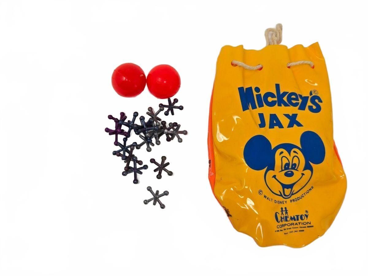 1970s Mickey Mouse Double Jax Game Set By Chemtoy Corp