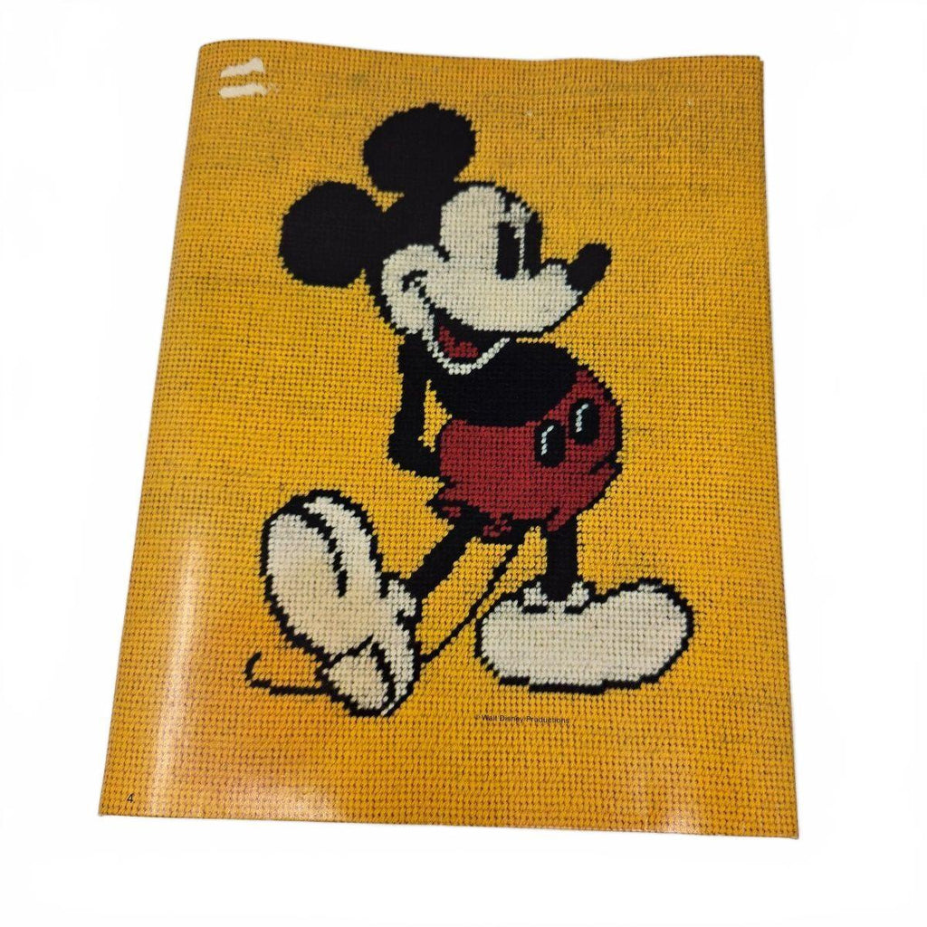 Vintage Walt Disney Mickey Mouse School Pocket Folder Yellow Portfolio Retro 80s