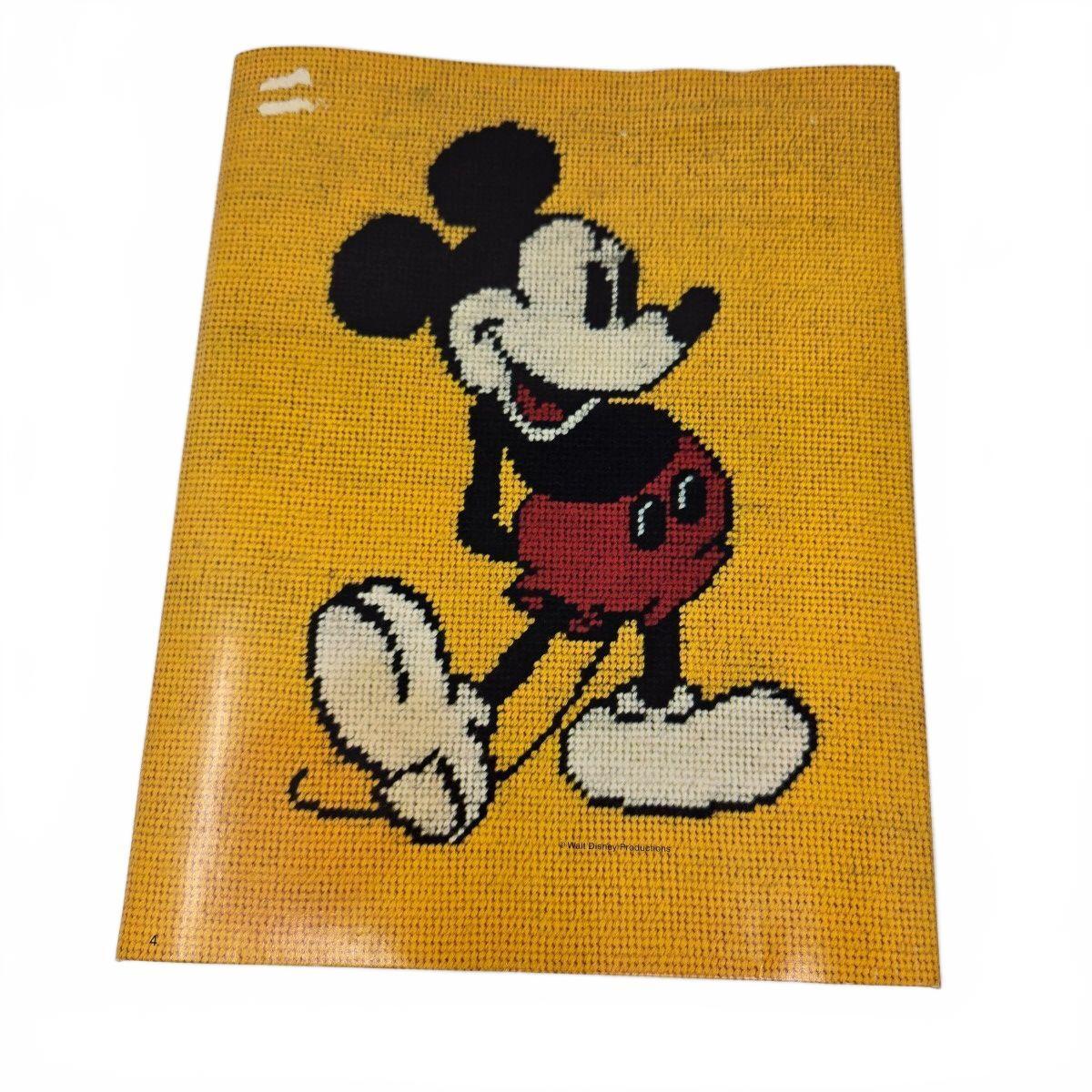 Vintage Walt Disney Mickey Mouse School Pocket Folder Yellow Portfolio Retro 80s