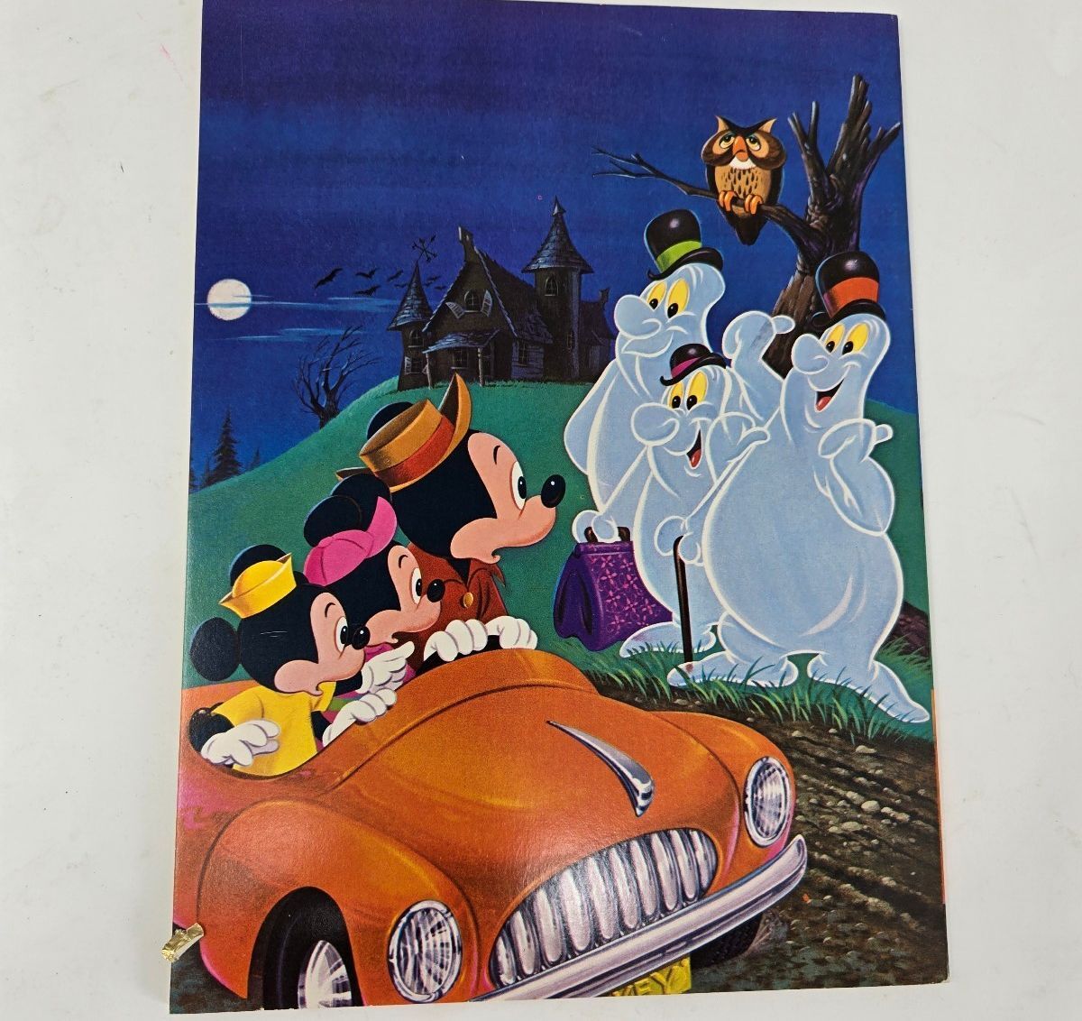 1975 Walt Disney Mickey Mouse "Haunted House" Coloring Book Published by Whitman