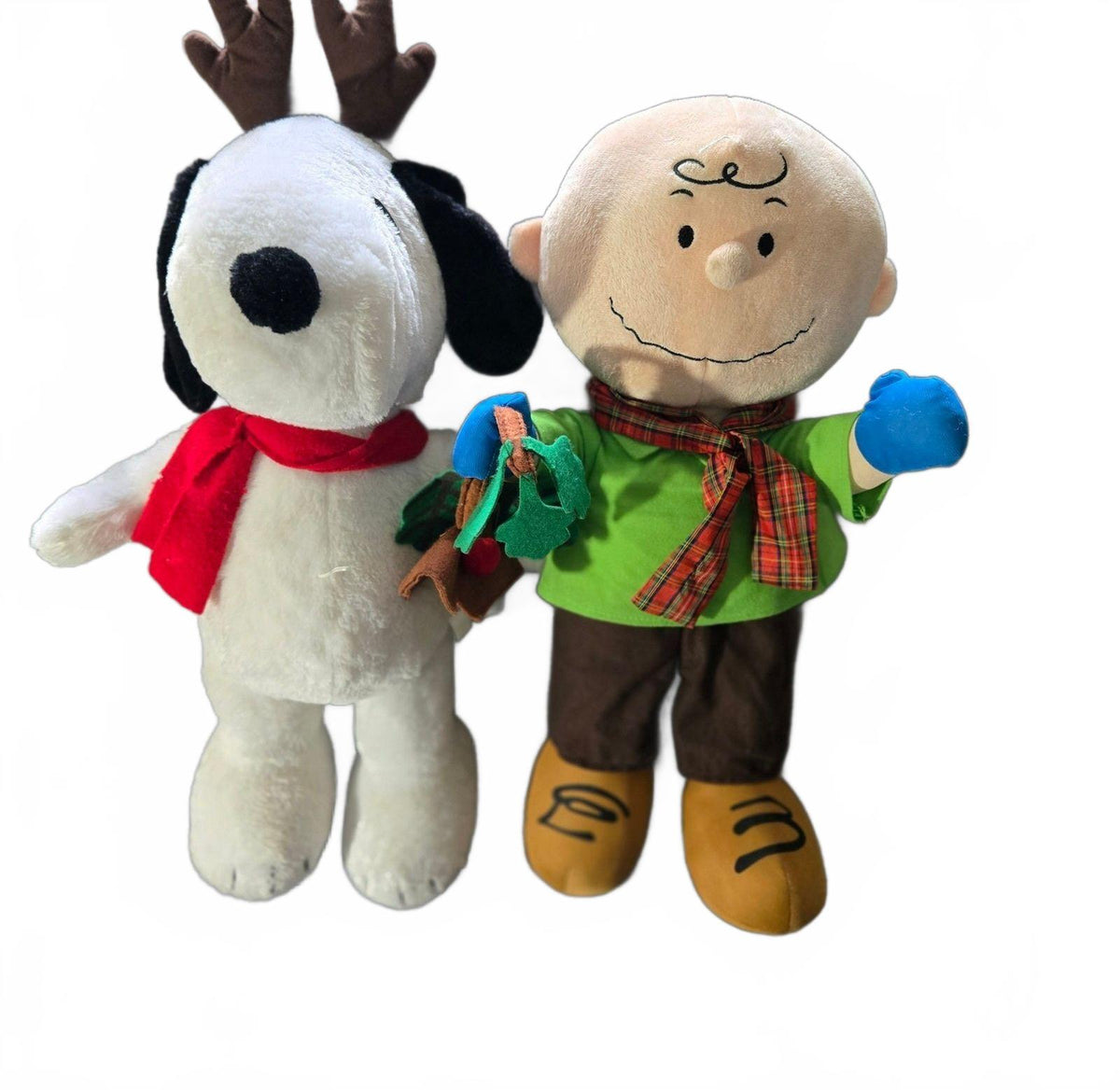 Peanuts Snoopy & Charlie Brown Holiday Plush Set – Vintage Christmas Stuffed Toy