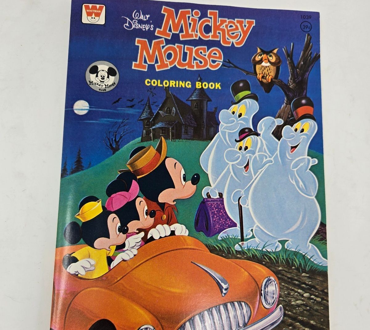 1975 Walt Disney Mickey Mouse "Haunted House" Coloring Book Published by Whitman