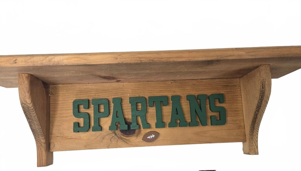 Michigan State Spartans wooden wall shelf