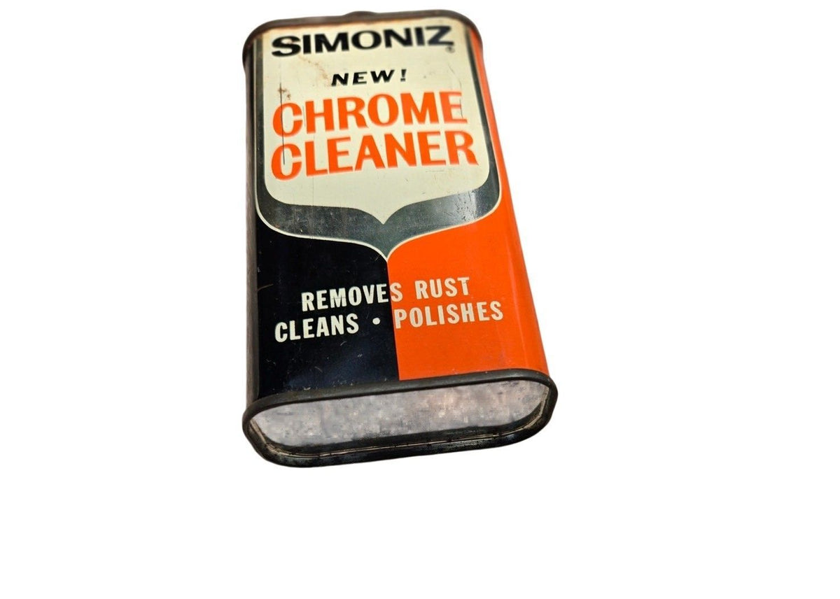 Vintage 1960s Simoniz Chrome Cleaner 8oz Tin Can – Mid-Century Automotive Decor