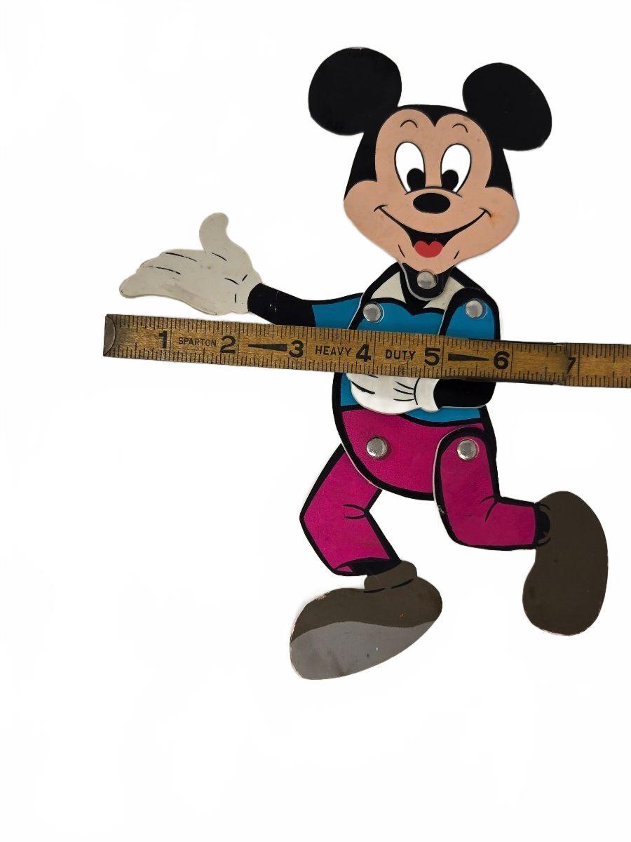 1970s/1980's Articulated Jointed Mickey Mouse Flat Platic Pocket Puppet/Toy 1501