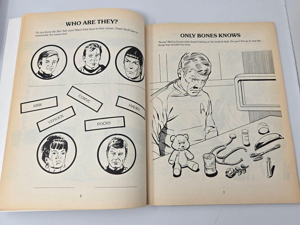 Vintage 1986 The Star Trek Puzzle Book Wanderer Books Peter Lerangis 20th Anniversary