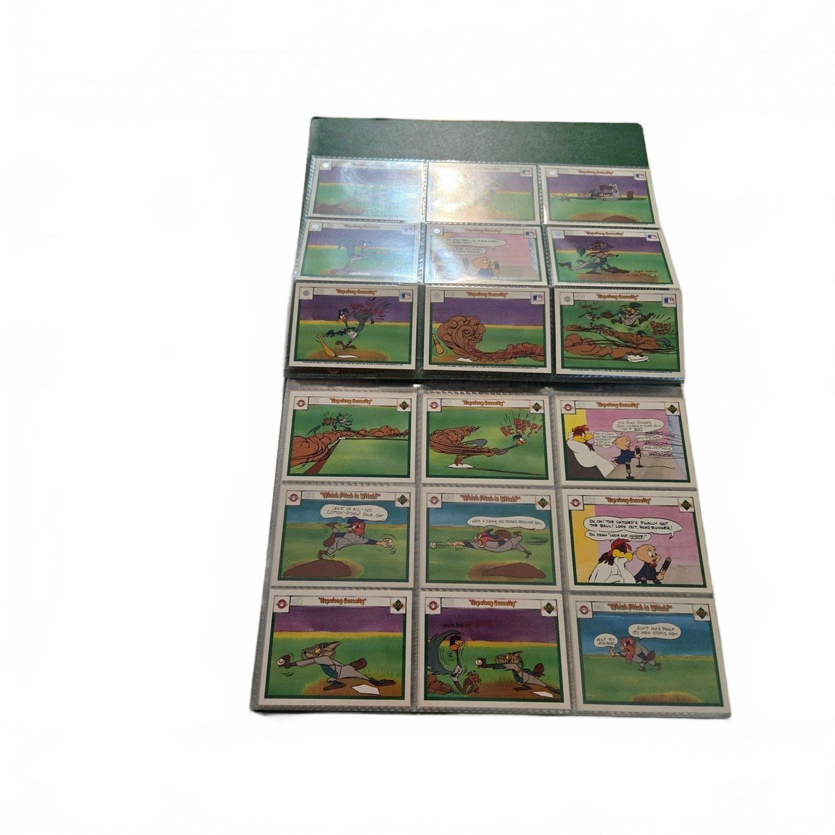 Vintage 1990 Upper Deck Looney Tunes Comic Ball Series 1 Green Card Album