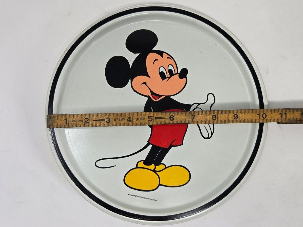 Vintage Round Metal Mickey Mouse Souvenir Serving Tray 1970s
