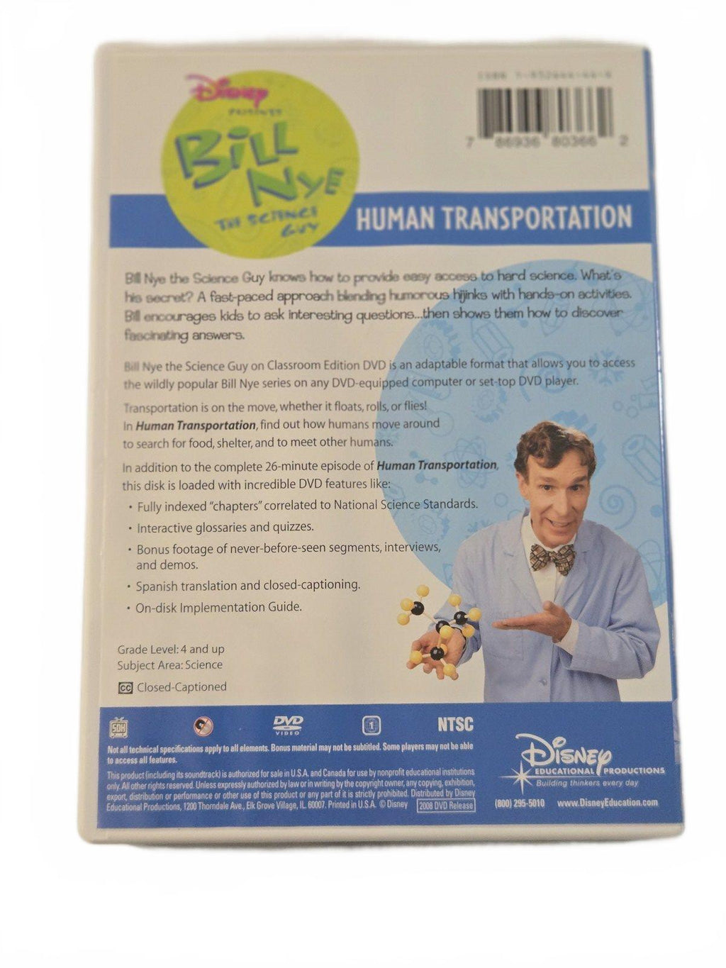 Disney Bill Nye the Science Guy DVD Human Transportation