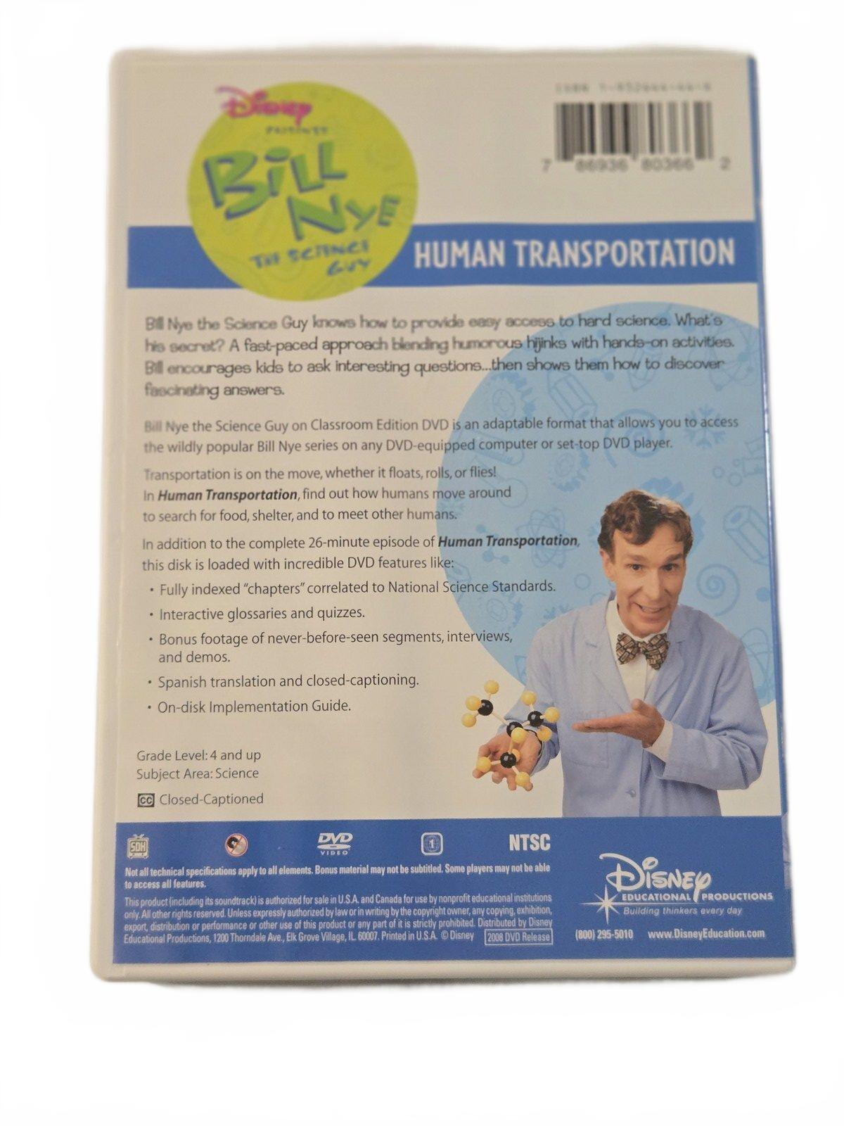 Disney Bill Nye the Science Guy DVD Human Transportation