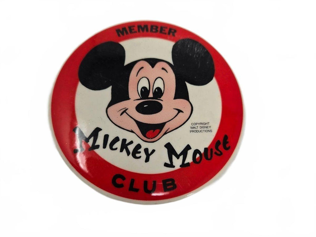 Vintage 1950s Mickey Mouse Club 3.5" Member Pin Button Walt Disney Production
