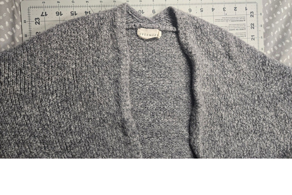 Dreamers Gray Fuzzy  Open Cardigan M/L